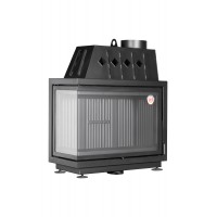 Каминная топка Экокамин Альфа 1000 LB два стекла левая черный шамот