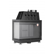 Каминная топка Экокамин Альфа 1000 LB два стекла левая черный шамот