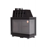 Каминная топка Экокамин Альфа 1000 RB два стекла правая черный шамот