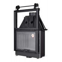 Каминная топка Экокамин Альфа 800 KВ с контргрузом черный шамот