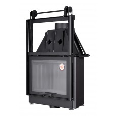 Каминная топка Экокамин Альфа 800 KВ с контргрузом черный шамот