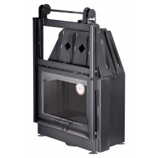 Каминная топка Экокамин Альфа 700 KВ с контргрузом черный шамот