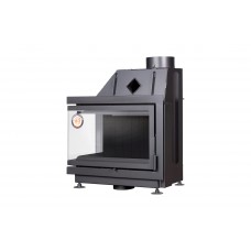 Каминная топка Экокамин Альфа 700 LB два стекла левая черный шамот