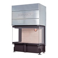 Каминная топка Экокамин ДЕЛЬТА 1000 P три стекла подовое горение принтинг