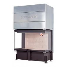 Каминная топка Экокамин ДЕЛЬТА 1000 P три стекла подовое горение принтинг