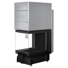 Каминная топка Экокамин ДЕЛЬТА 700 PB три стекла подовое горение принтинг черный шамот