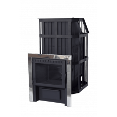 Банная печь "Сибирь" с закрытой каменкой с панорамной дверцей